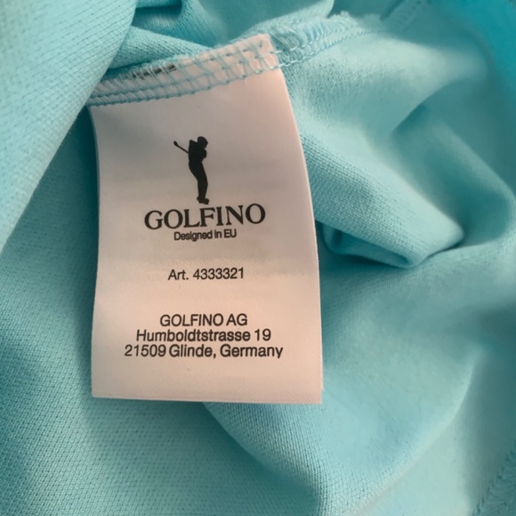 Golfino Aqua Blue/White Embellished Golf Top sz 8 - Picture 5 of 6
